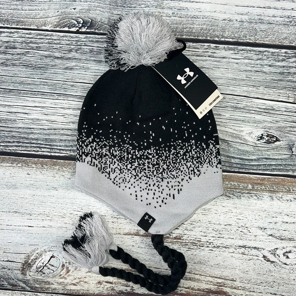 Girl’s Black/Grey Under Armor Bennie With Rope Tie and Tassels